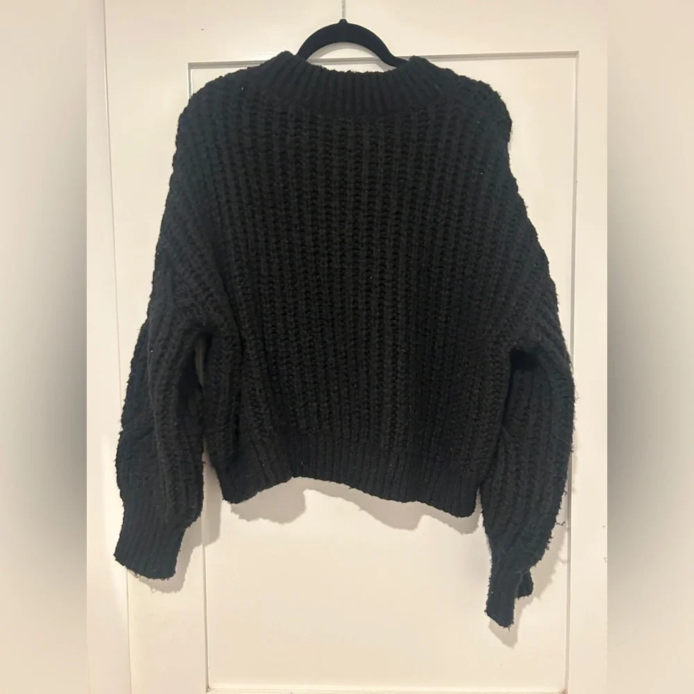 Lush Black Chunky Knit Sweater Size XL